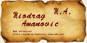 Miodrag Amanović vizit kartica